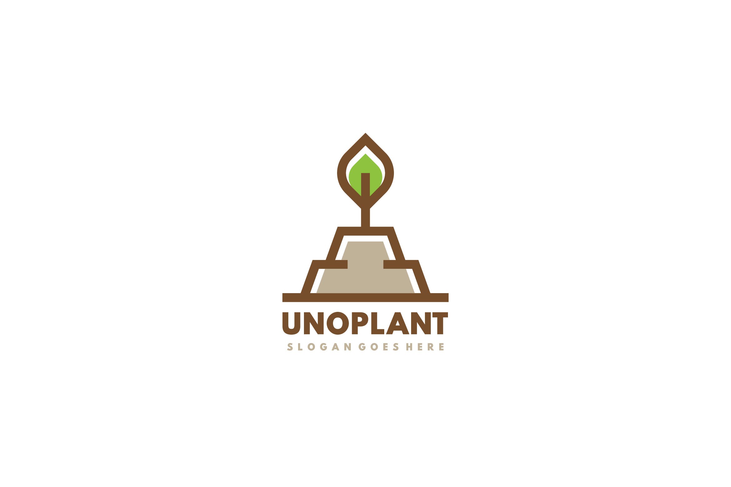 简约植物图形标志Logo设计模板 Plant Logo