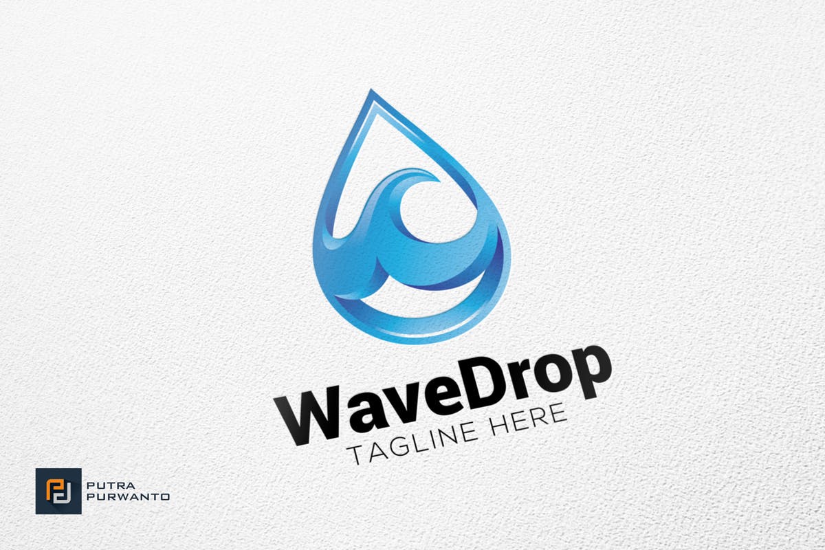 水滴图形创意Logo设计模板 Wave Drop – Logo Template