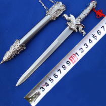 Longquan all-metal silver eagle small sword gift props sword Western small short sword film and television small sword not opened blade