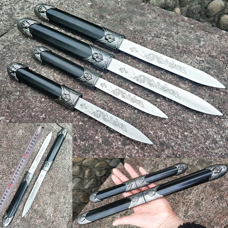 Dragon Springs Boutique Twin Sword Treasure Sword Short Knife Sword Small Sword Xiong Eagle Double Son Sword Movie And Film Outdoor Sword Anti Mini Sword Unopened Blade