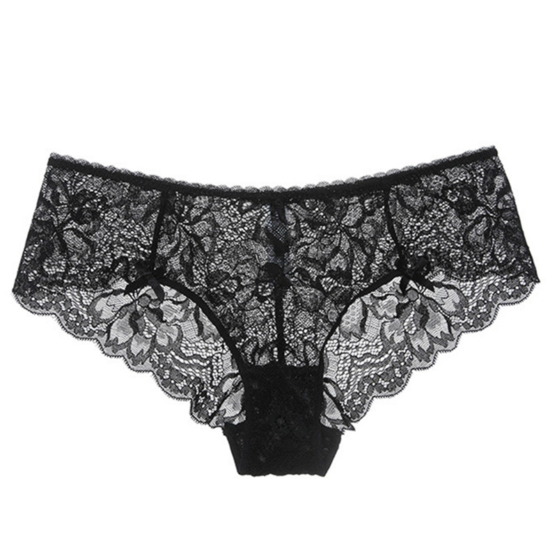 JERRIE MOCK Sexy Lace Panties Cotton Crotch Bottom Translucent Ladies Low Waist Briefs