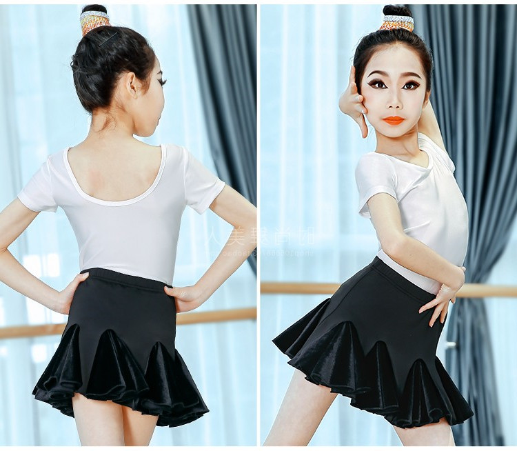 Váy khiêu vũ Latin cho trẻ em gái chỉ váy đen tập thể dục quần áo trẻ em trang phục khiêu vũ mới tải về trang phục biểu diễn cho bé trai