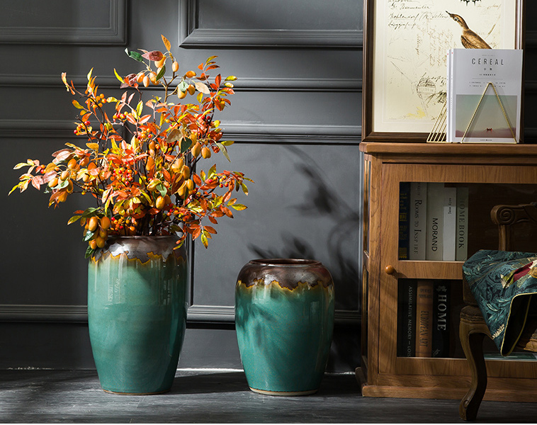 Ceramic vases, flower arrangement sitting room place I and contracted to restore ancient ways the dried ou landing big flowerpot jingdezhen porcelain