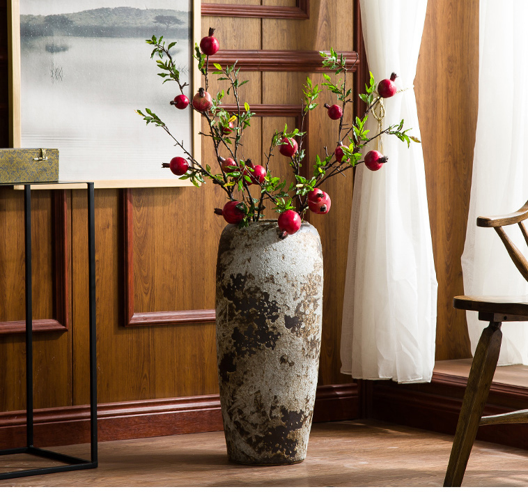 Ceramic furnishing articles of large vases, Chinese style restoring ancient ways is dried flower arranging flowers coarse pottery sitting room hotel villa pottery decoration