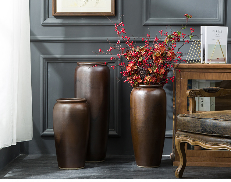 Large vases, jingdezhen ceramic furnishing articles sitting room the hotel Chinese flower arranging dried flowers, porcelain clay restoring ancient ways