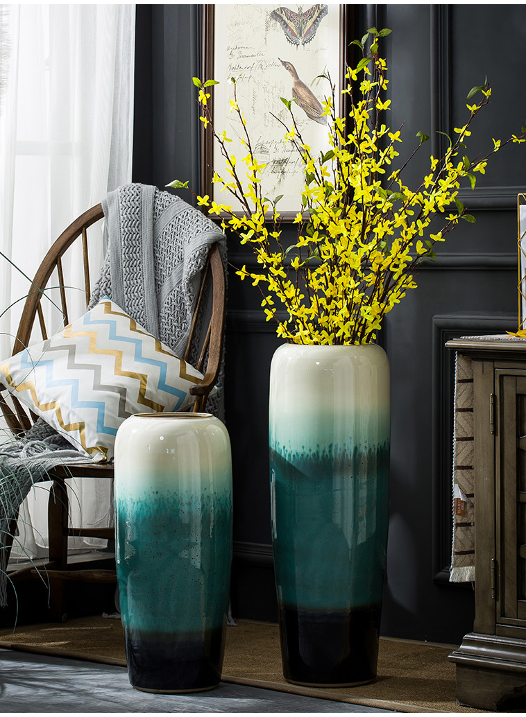 Jingdezhen ceramic vase furnishing articles sitting room decoration to the hotel TV ark, contracted and I porcelain of dried flower arranging flowers fall to the ground