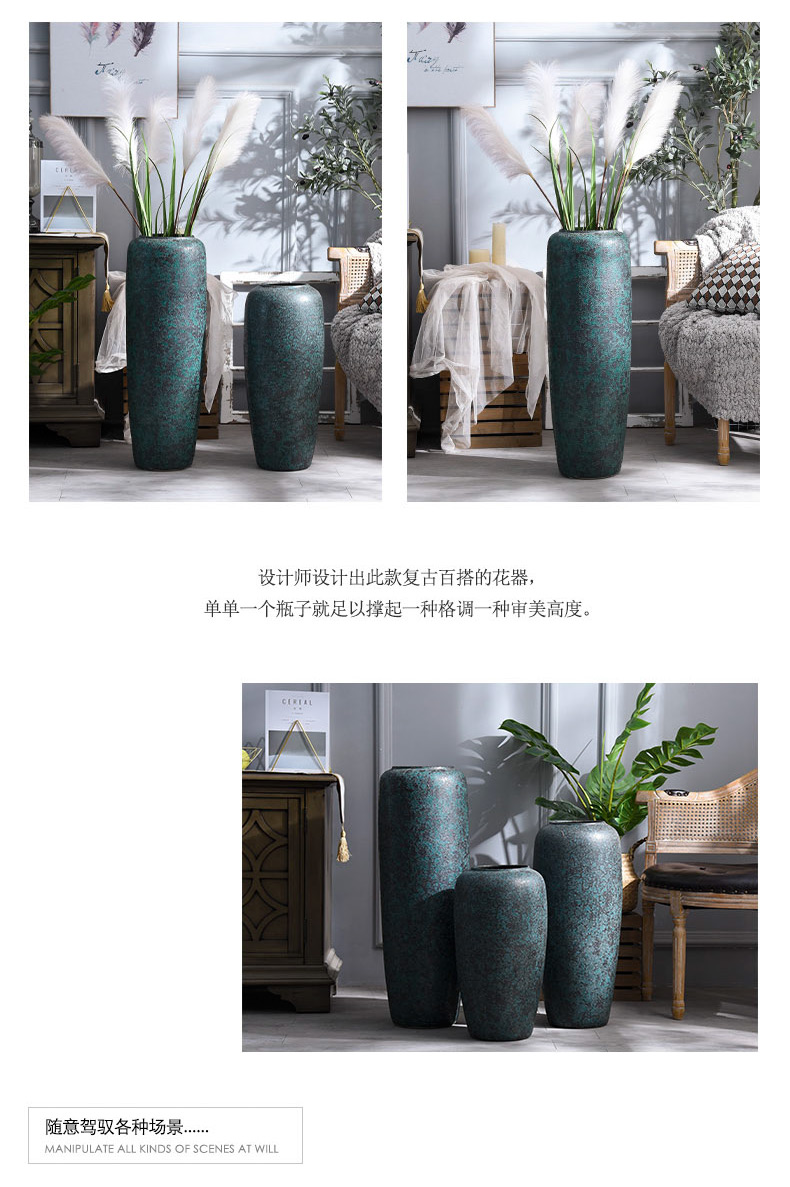 Large vases, dried flower decorations ceramics jingdezhen modern style furnishing articles sitting room ground flower arranging flower decoration