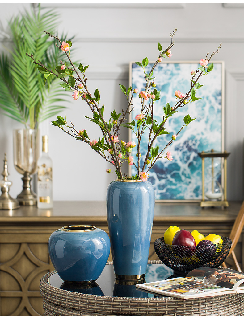 European vase modern simulation flower arranging furnishing articles contracted sitting room porch TV ark, household ceramic jewelry dried flowers