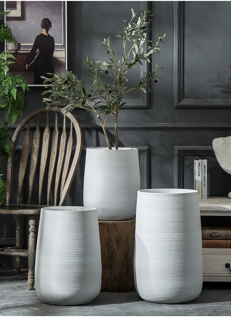 Nordic contracted VAT flowerpot garden large ceramic vase landing garden villa decoration place flowerpot flower bed