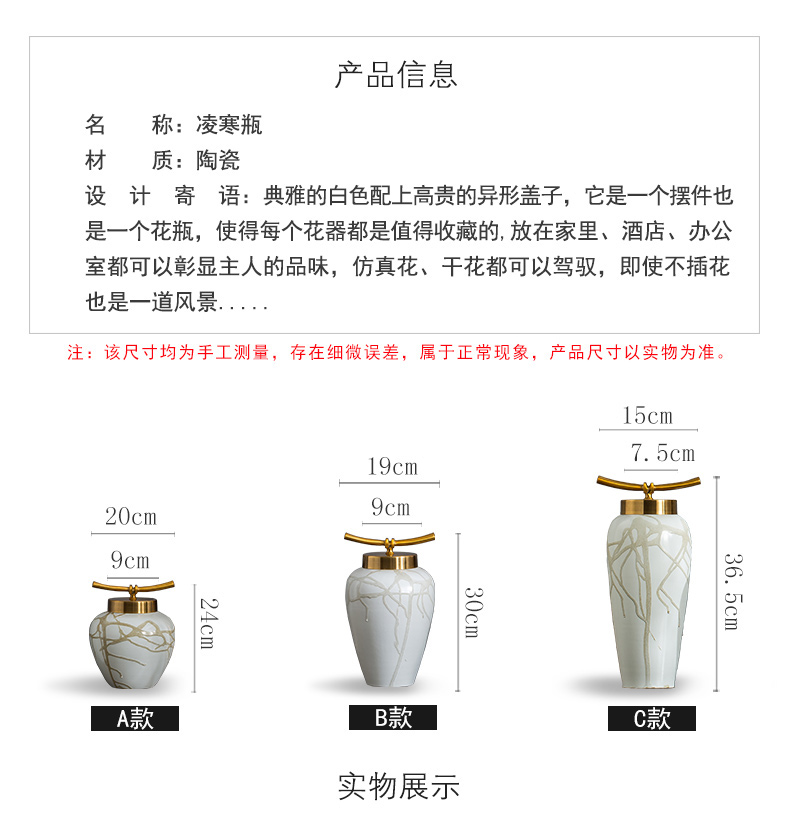 European ceramic vases, flower arranging furnishing articles furnishing articles table sitting room adornment new creative Chinese vase soft outfit decoration