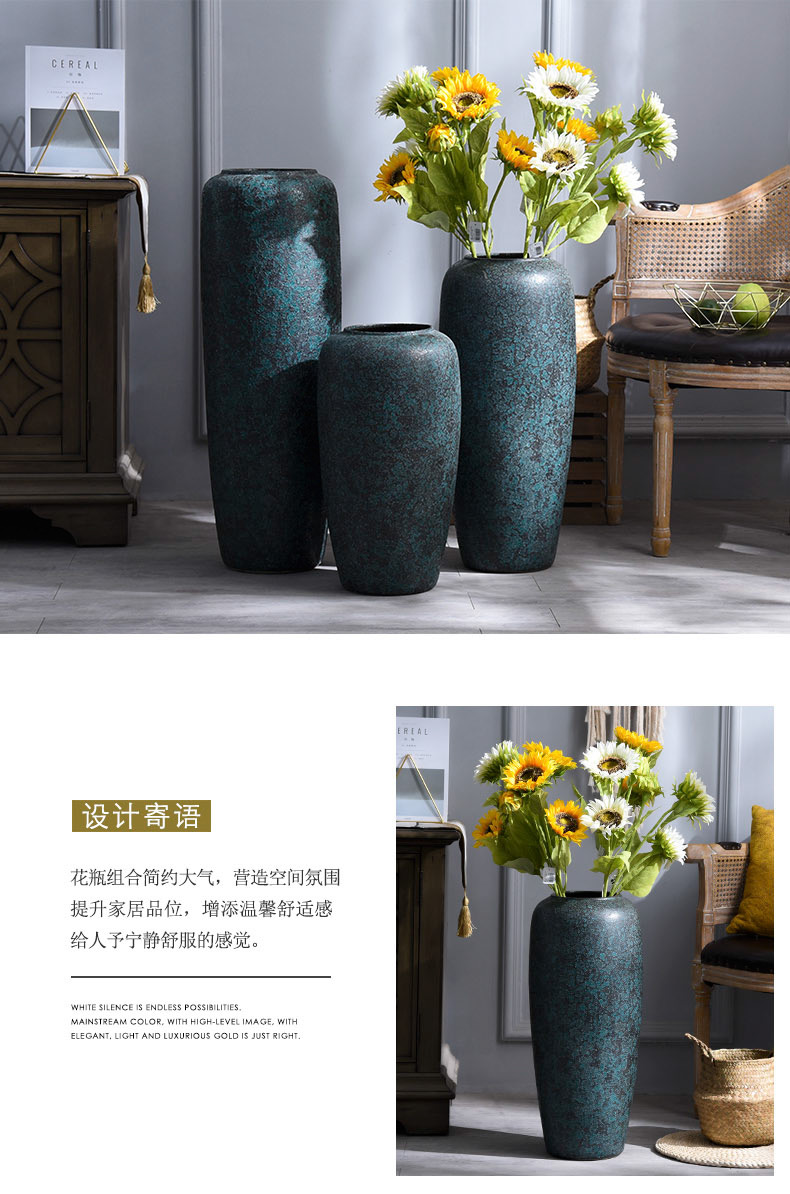 Large vases, dried flower decorations ceramics jingdezhen modern style furnishing articles sitting room ground flower arranging flower decoration