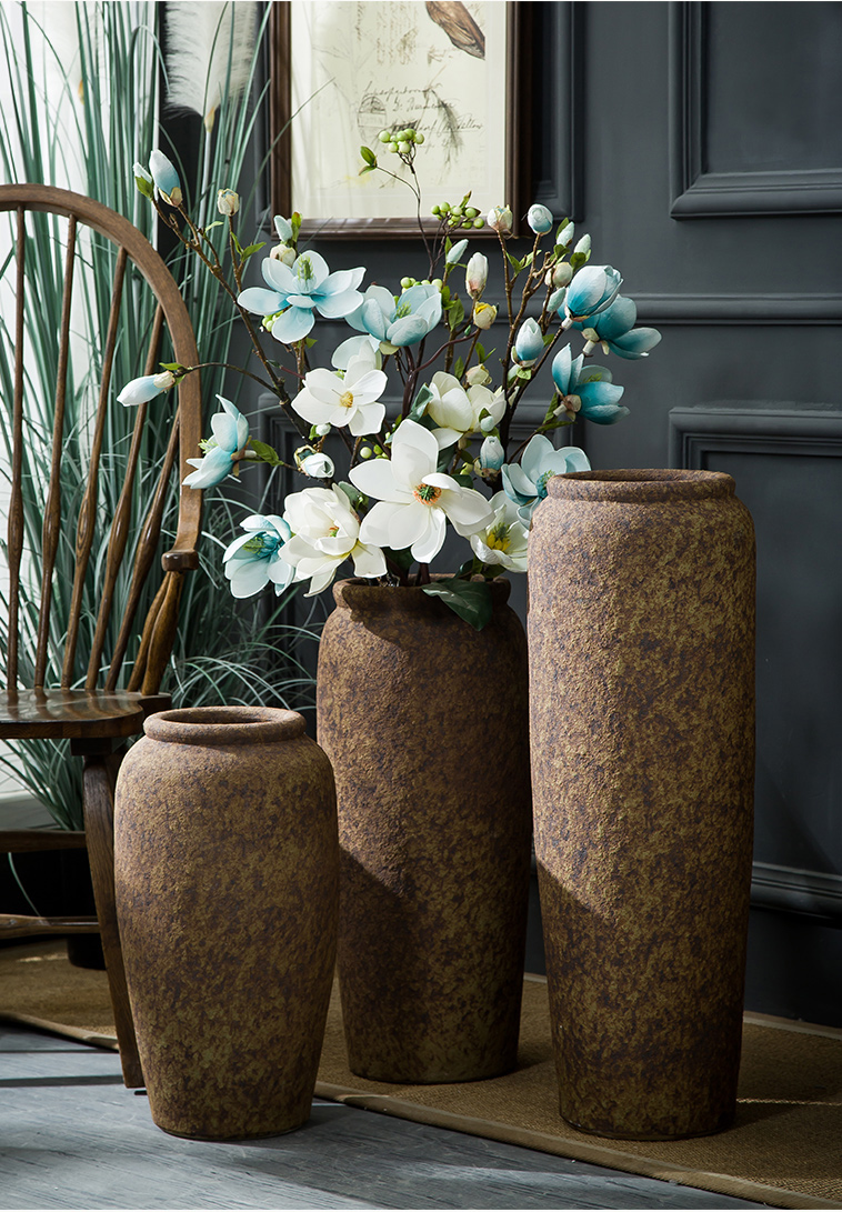 Landing a large vase Chinese style restoring ancient ways is dried flower arranging flowers vases sitting room hotel ceramic furnishing articles do old pottery by hand