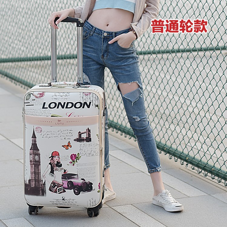 ?Large-capacity Oxford cloth suitcase trolley case for men and women cute Korean version student password box new canvas suitcase for women