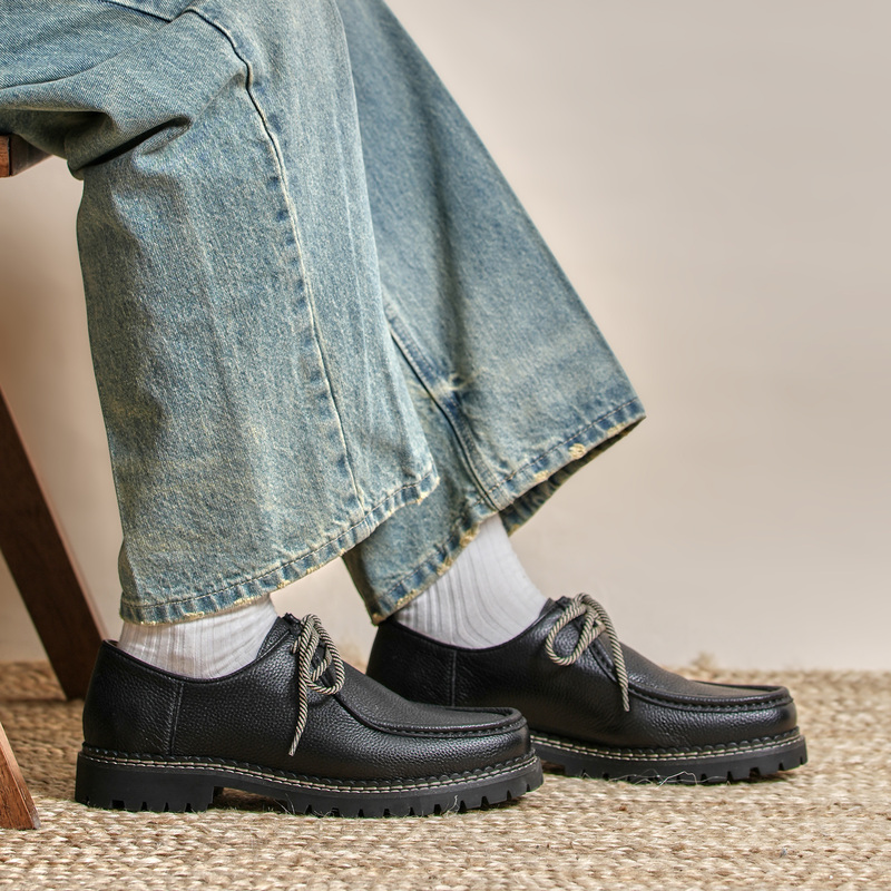 Yizhi Derby Retro American-Style Round-Toe Thick-Soled Genuine Leather Versatile Work Casual Loafers Kangaroo Shoes Men's Shoes Yizhi Derby Retro American-Style Round-Toe Thick-Soled Genuine Leather Versatile Work Casual Loafers Kangaroo Shoes Men's Shoes