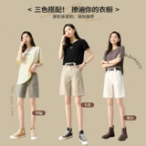 左街右巷 Джинсовая юбка, шорты, тонкие приталенные штаны, 2025 года, высокая талия, свободный прямой крой