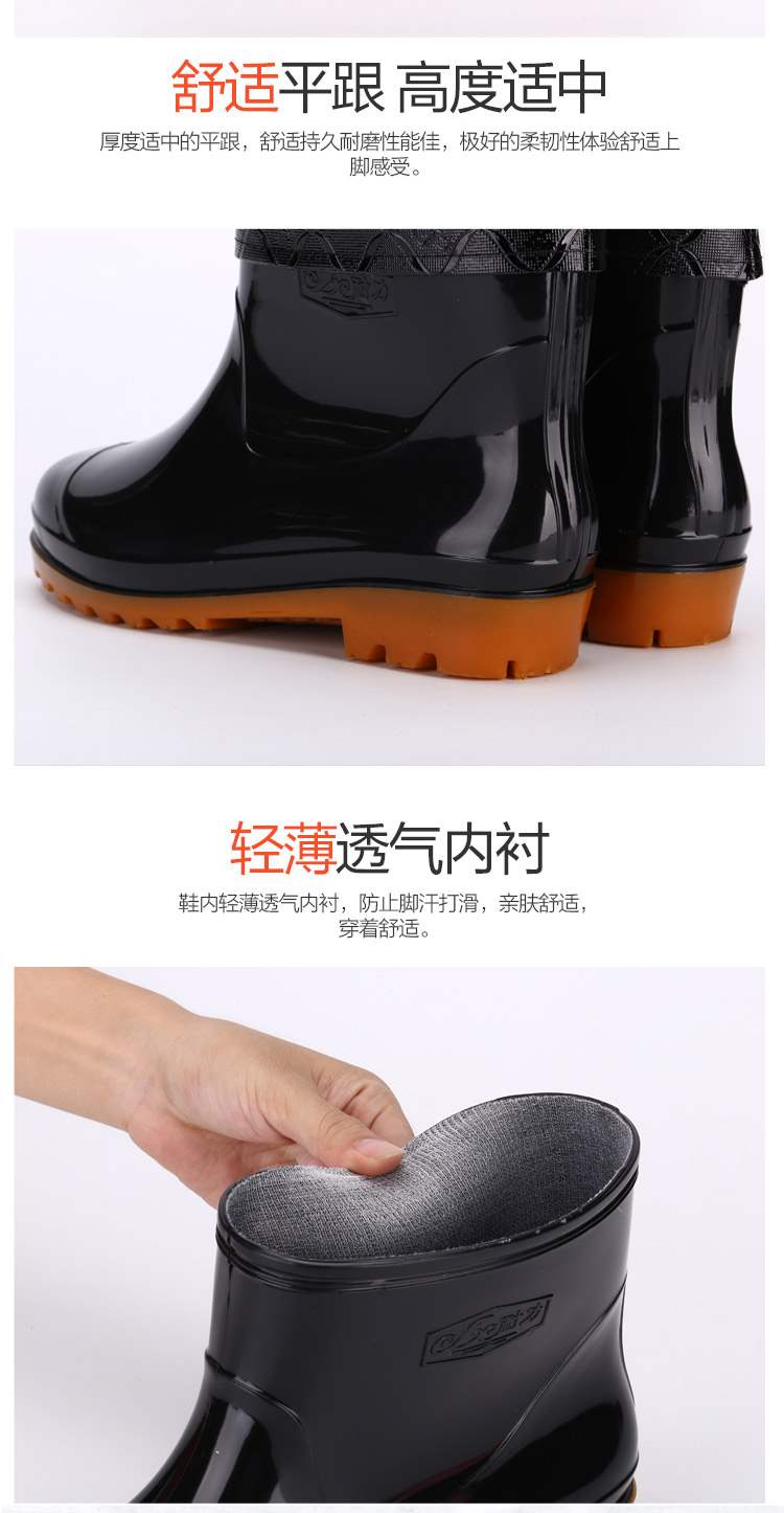 Giày đi mưa mùa hè cho nam ống ngắn nam đi mưa ống cao su thoáng khí - Rainshoes giày chống nước
