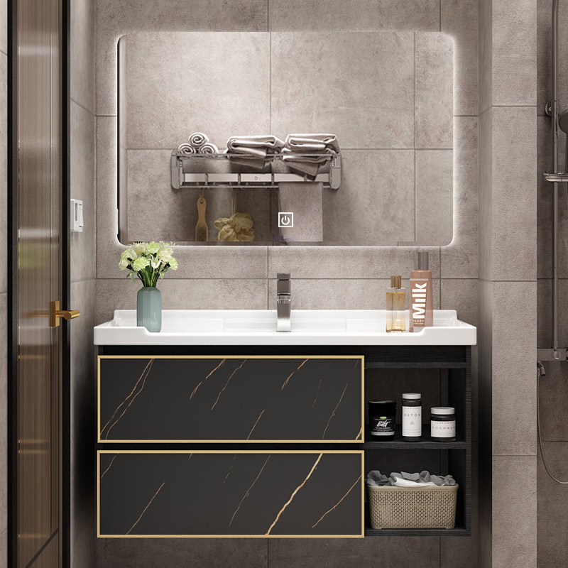 Simple light luxury laxury bathroom cabinet combination cosmetic toilet wash handwashed washwash basin net red