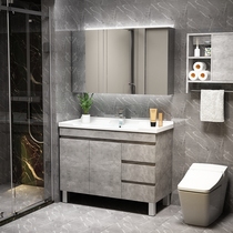 Solid wood bathroom cabinet combination modern simple toilet sink wash face set toilet wash basin sanitary ware