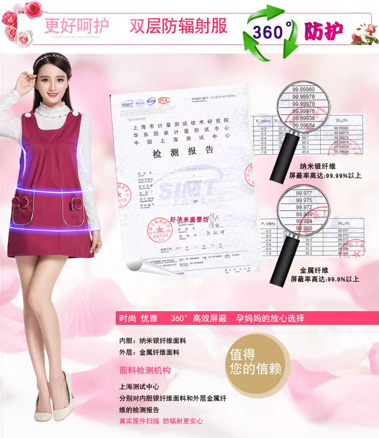 Bộ đồ phóng xạ cho bà bầu chính hãng Bộ đồ hai lớp phù hợp với bà bầu áo khoác bà bầu chính hãng