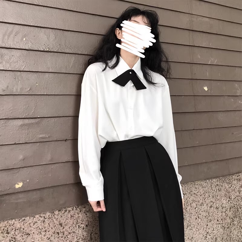 Plus-Size Long-Sleeved Shirt, Mid-Length Pleated Skirt Suit, Student Suit, Class Uniform, College Style Jk Uniform for Women