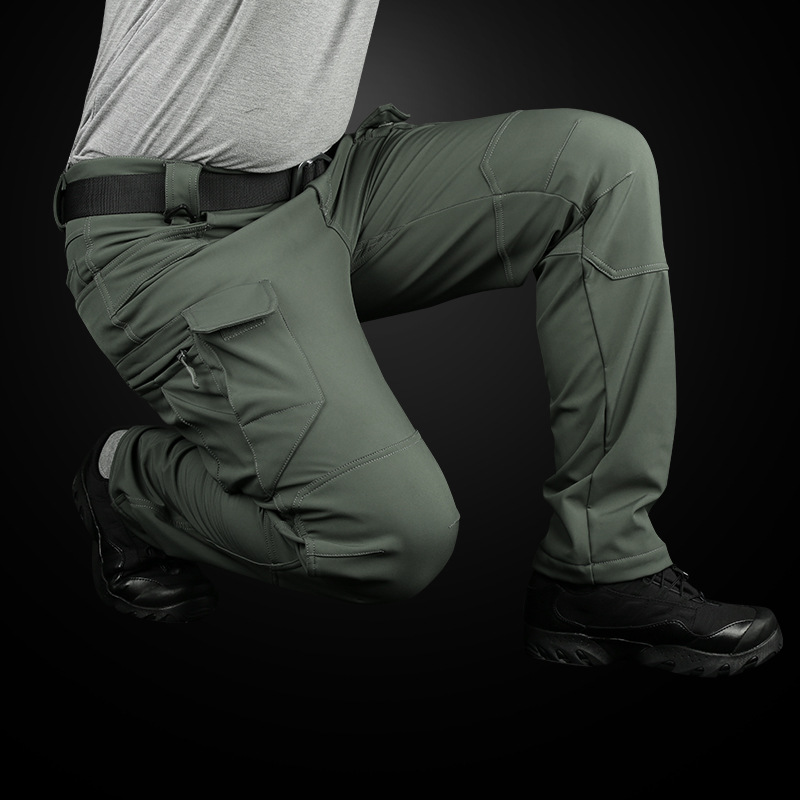 In autumn and winter, new IX 7 soft shell subpants men waterproof and wind - proof pants warm pants tactical pants