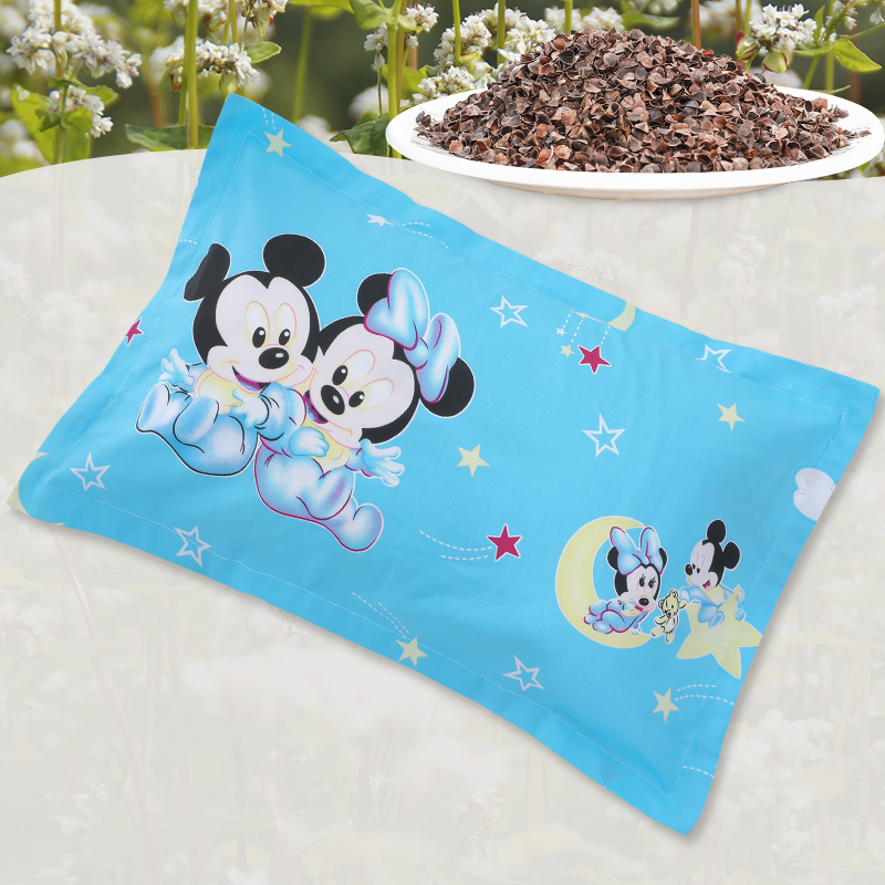 Children Buckwheat Shell Pillow Can Be Detached Kindergarten Afternoon Nap Pillow Pure Cotton Cartoon Pillowcase Pillow Inner 1-3-6 Baby Pillow