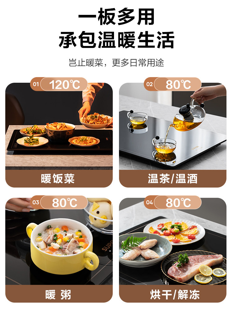 Supor Warming Plate Electric Heating Plate Food Warming Board Multifunctional Household Heating Table Mat Dining Table Constant Temperature Device