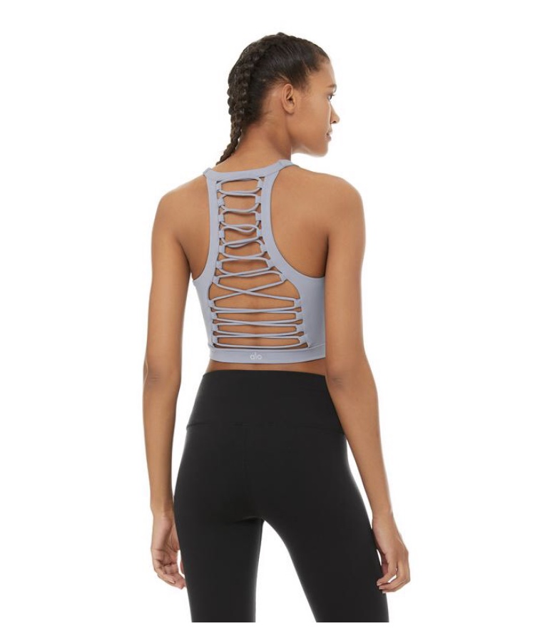 Alo Yoga Movent Đồ lót yoga thể thao cường độ thấp làm đẹp lưng (có miếng đệm ngực) - Đồ lót thể thao áo ngực thể thao tốt