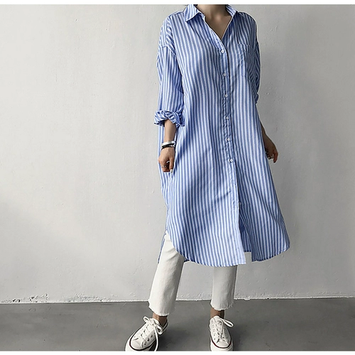 LE Jeanswest 2025, весеннее новое женское платье в полоску с лацканами, модное и универсальное женское платье средней длины