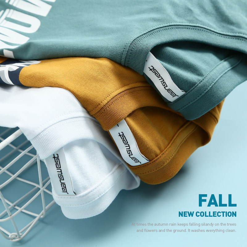 True Weiss long-sleeved T-shirt men Spring and Autumn 2021 men's cotton print leggings T-shirt autumn top tide