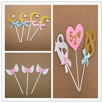 Cake baking card card flag card insert plug-in star Moon Starry Sky dessert baking decoration