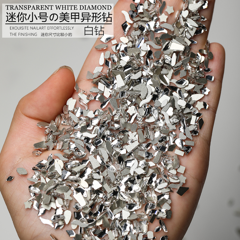 Nail Art Transparent White Flat-Bottomed Irregular-Shaped Rhinestones Mini Mixed Sizes Rhombus Teardrop Marquise Heart Nail Decorations Nail Art Transparent White Flat-Bottomed Irregular-Shaped Rhinestones Mini Mixed Sizes Rhombus Teardrop Marquise Heart Nail Decorations