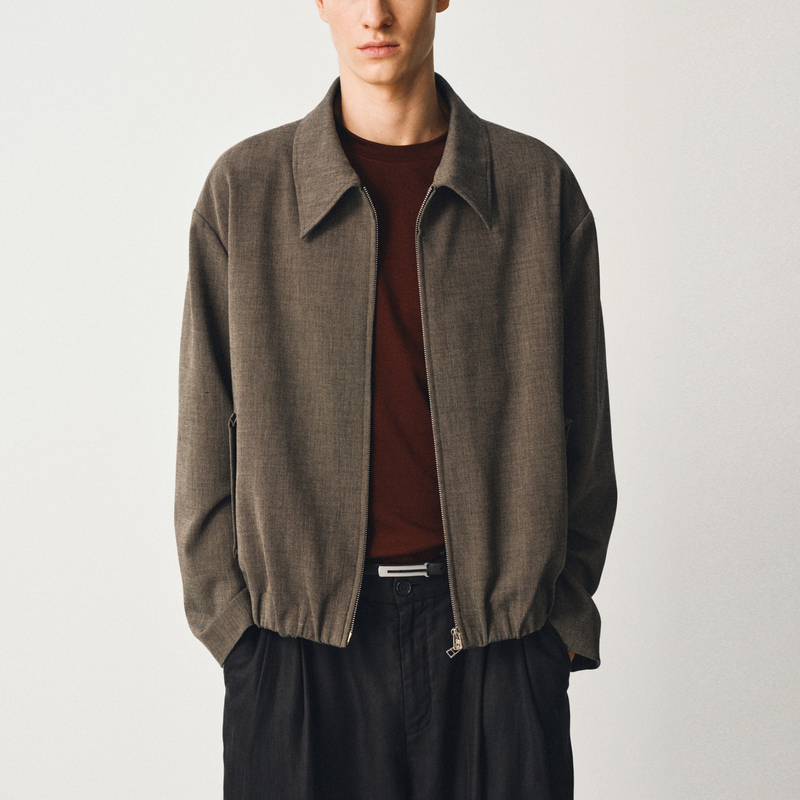 Anti-Wrinkle Wool Stand-Up Collar Casual Balloon Jacket Nonradical Anti-Wrinkle Wool Stand-Up Collar Casual Balloon Jacket Nonradical