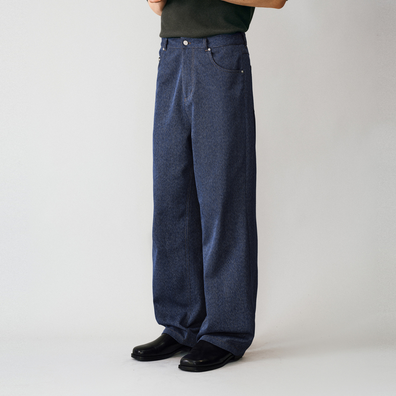 Floral Wool Denim Nonradical Denim Pants Floral Wool Denim Nonradical Denim Pants