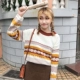 Áo len nữ mùa thu 2018 mới buông xõa của sinh viên Hàn Quốc retro hoang dã hit màu áo len dài tay cardigan nữ