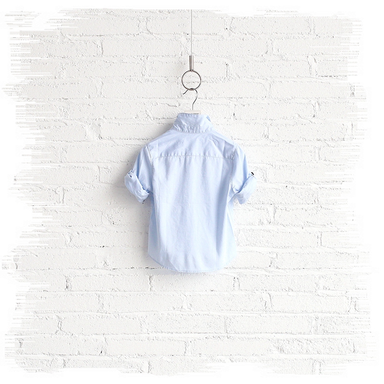Áo sơ mi trẻ em Mayas nam dài tay cotton trẻ em mùa xuân và mùa thu mỏng bé 1-2-3 tuổi áo sơ mi 76008 quần áo trẻ con