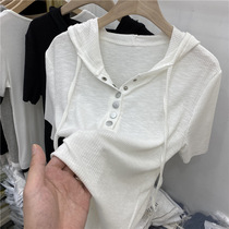 Ogoods Lian Hat Bamboo Festival Cotton Short Sleeve T-shirt Woman 2022 Summer Dress New Casual Thin-style Compassionate Cardiovert Blouse