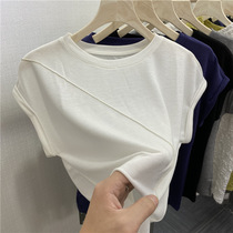 European thin breathable half-sleeve T-shirt female 2021 summer new all-around short-sleeved T-shirt design sense coat ins tide