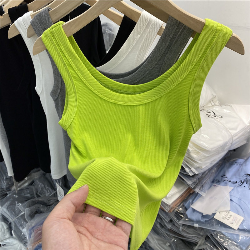 Short section High waist outside wearing sexy hot girl sports little vest woman 2022 Summer 100 hitch back harness inner lap top