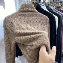 2020 autumn and winter new velvet thickened brushed lace base shirt women warm inside with foreign style with a small shirt top