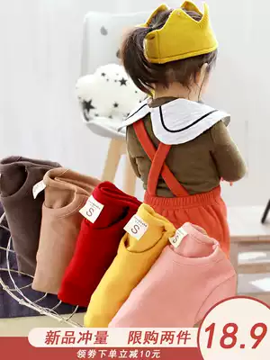 Leakage anti-season clearance Korean girl Autumn solid color long sleeve t-shirt round neck cotton coat little boy base shirt