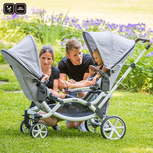 ABC Design Детская универсальная тележка для близнецов с сидением, Германия, амортизация