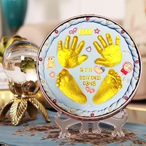 Children's newborn baby hand foot inkpad baby 100 days fetal hair souvenir diy homemade full moon one year gift