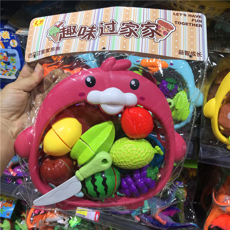 Children's fruit-cutting toys girl's vegetable-cutting birthday gift cake set playing home wine kitchen toy man