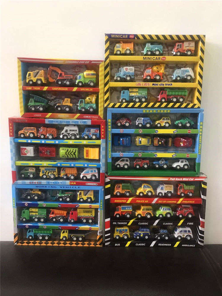 New children's toy engineering vehicle set baby inertia pull back excavator mini car