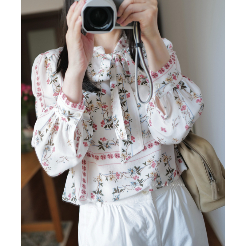 Special Summer Palace Garden Classic Lace-Up Pleated Crepe De Chine Silk Printed Shirt Etro Silk