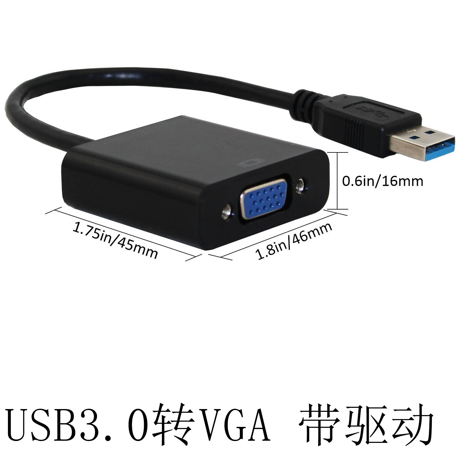 Manufacturer direct sales USB3 0 to VGA converter usb to vga computer high-definition interface conversion head projector