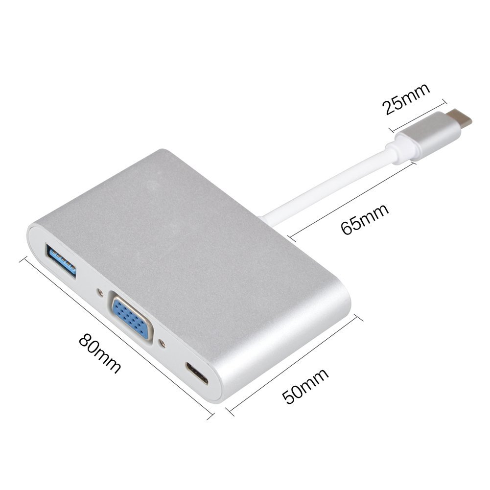 TypeC to HDMI VGA Converter USB3 1 Movie Adapter Line Three-in-One for Apple Projector