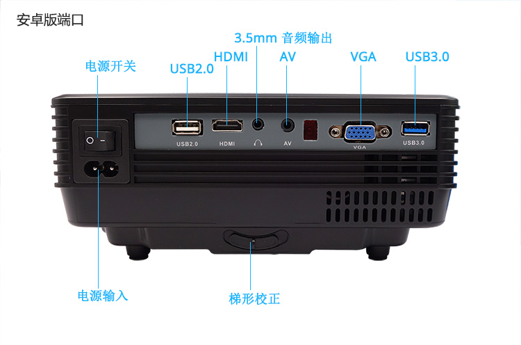Máy chiếu Ruige RD-805 3d home HD 1080p không dây wifi thông minh led micro micro phone mobile