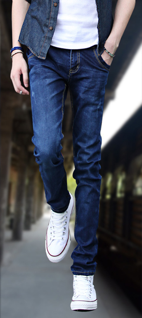 Jeans pour adolescent pieds Slim pour Quatre saisons - Ref 1461284 Image 20